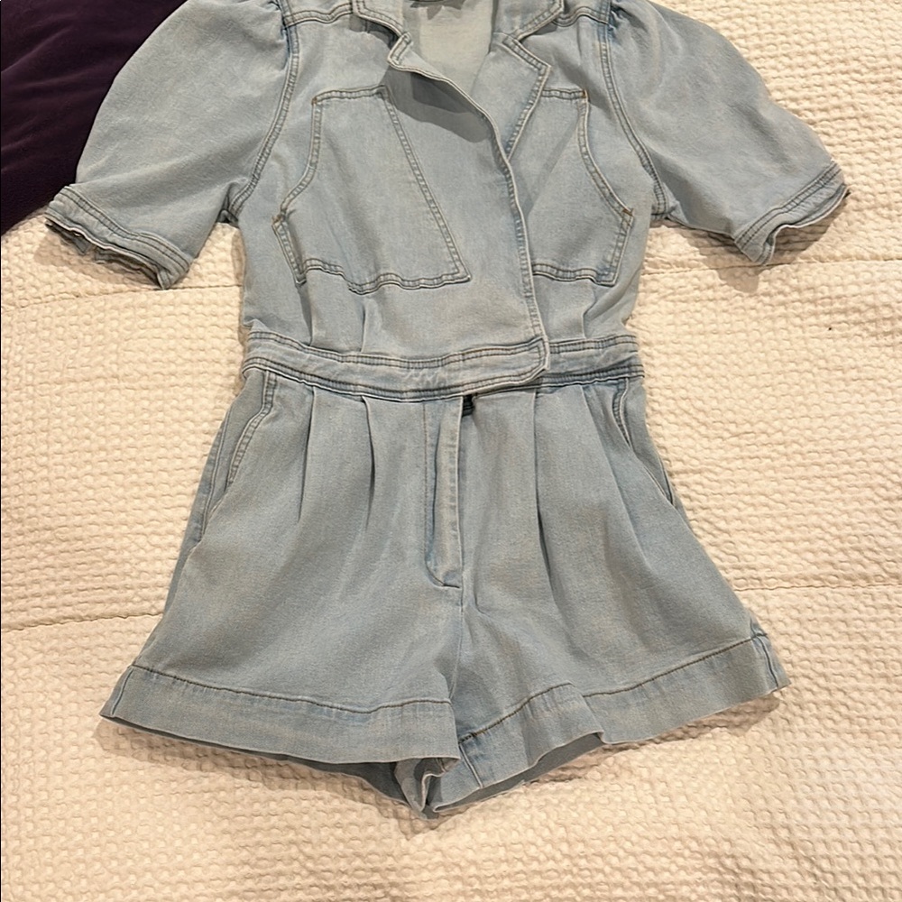 Light Blue Denim Romper